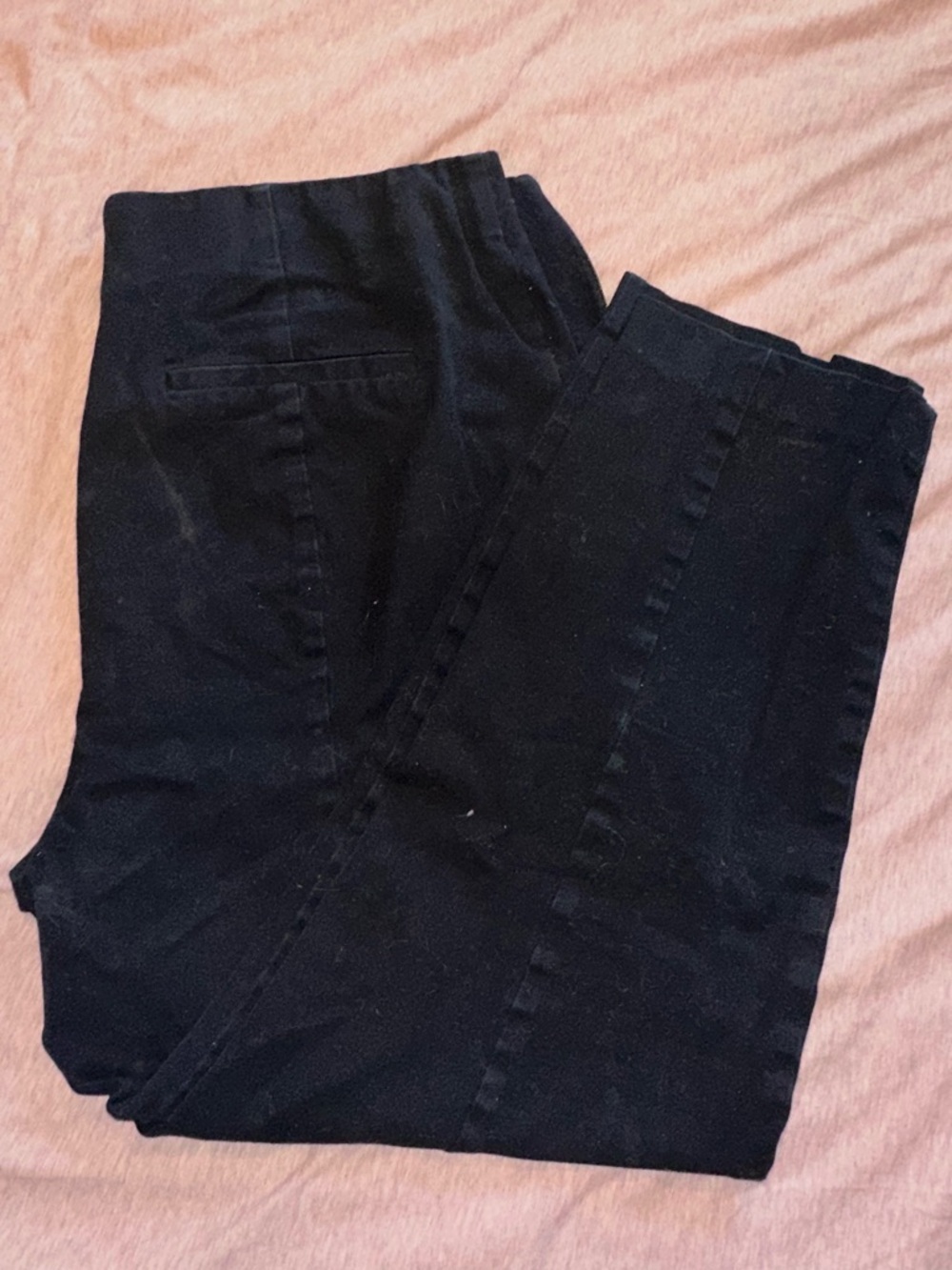 Black Straight-Leg Dress Pants